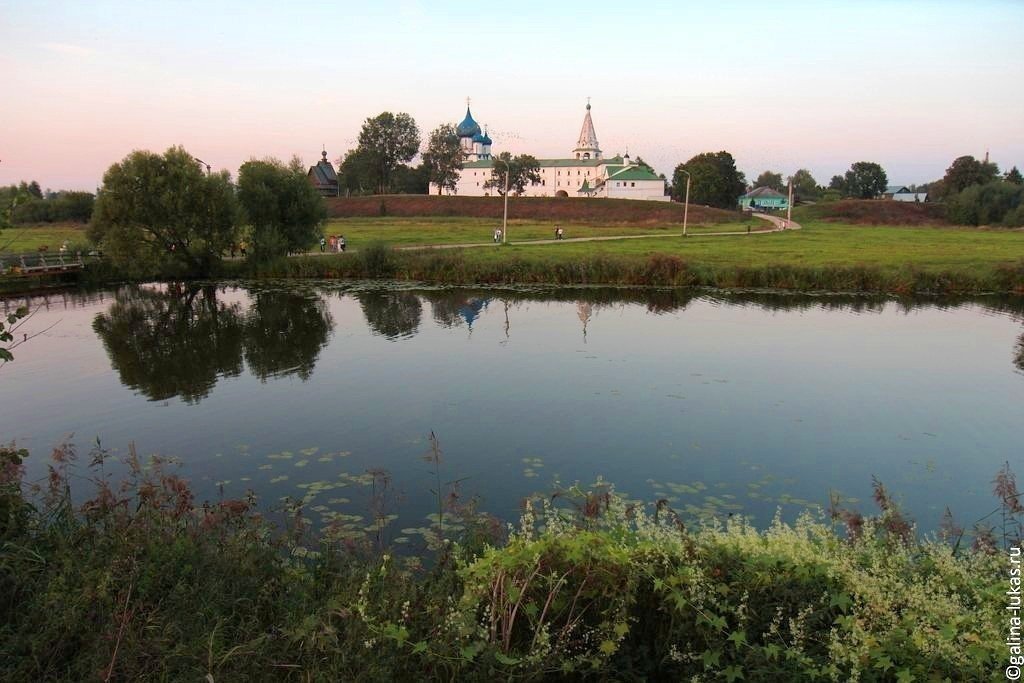 Вид на Суздальский кремль с берега Каменки